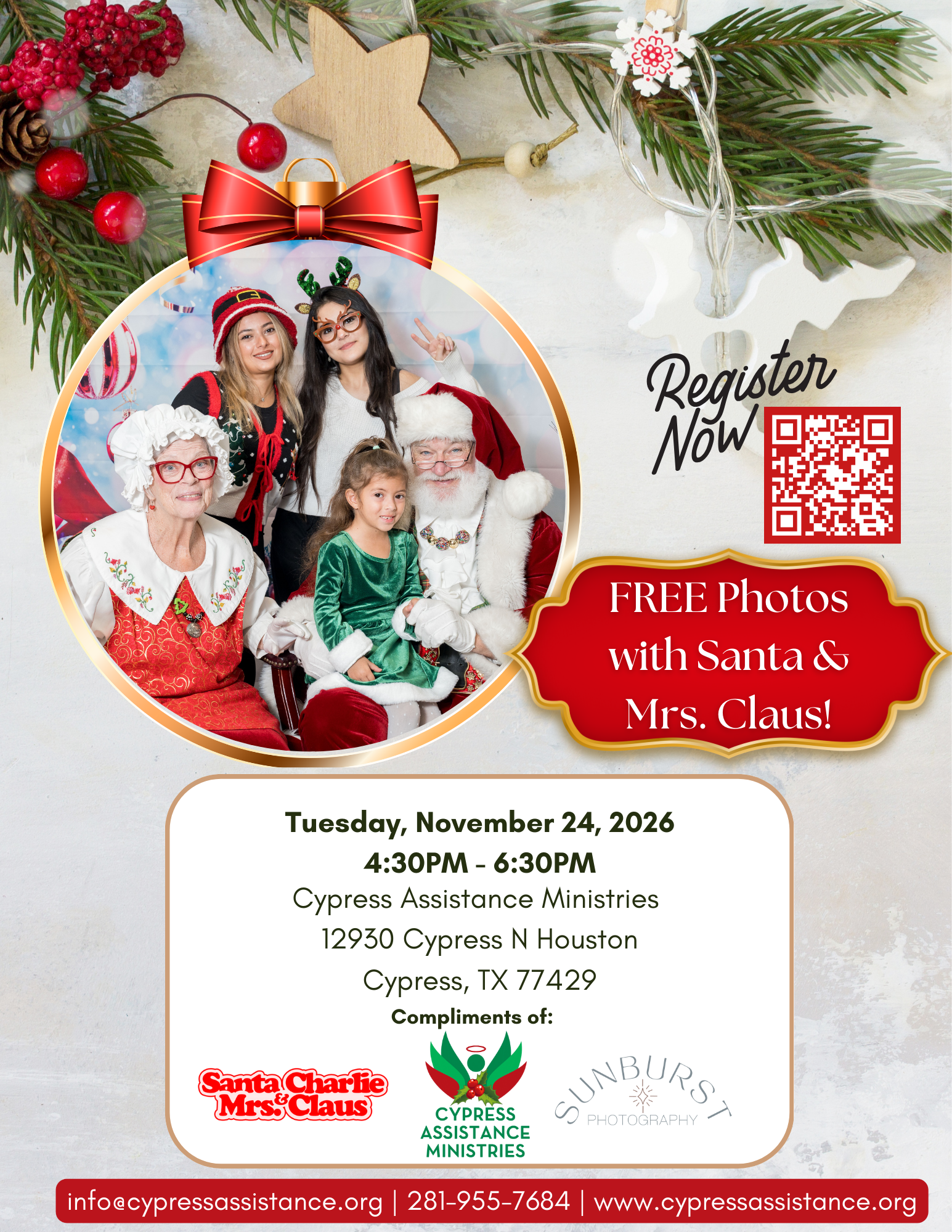 Photos with Santa 2026 Registration Flyer