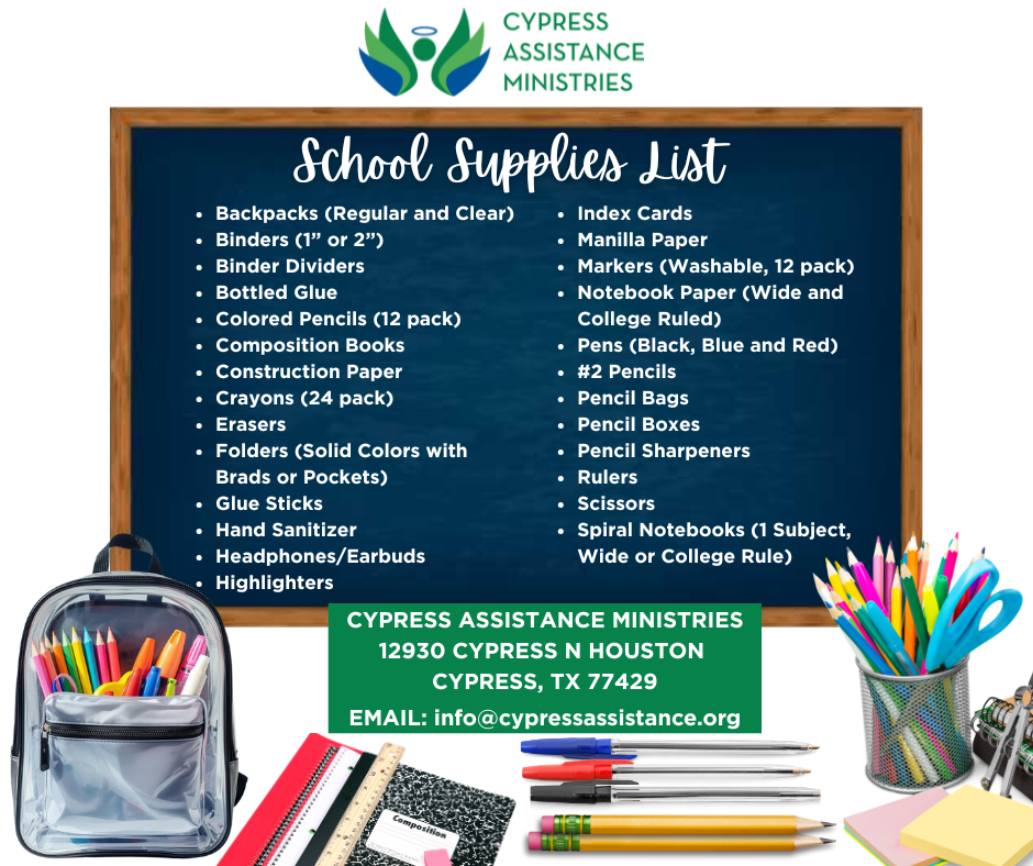 School supplies needed